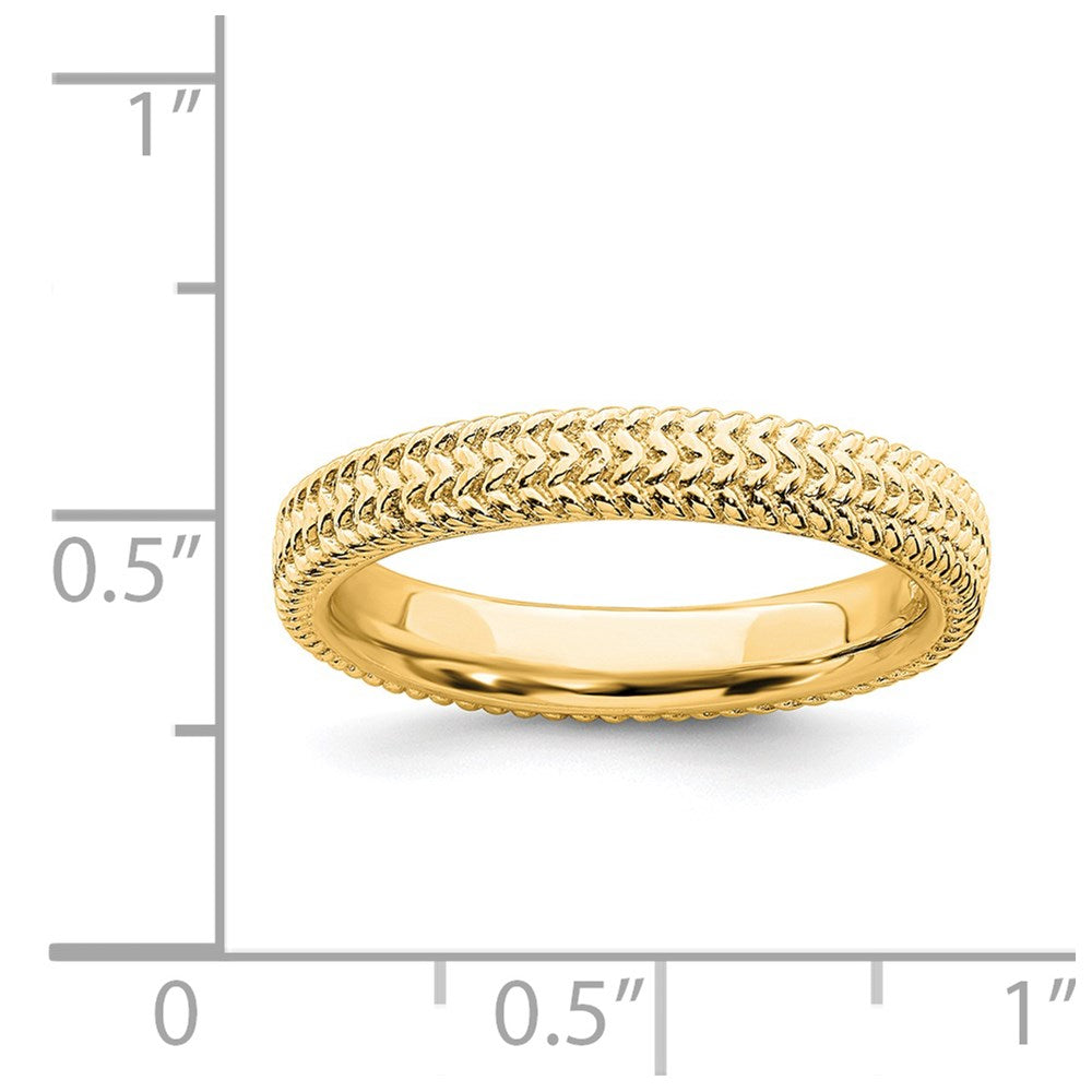 Sterling Silver Stackable Expressions Gold Plated Ring