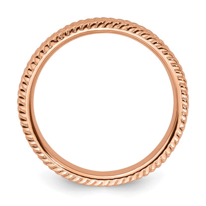 Sterling Silver Stackable Expressions Pink Plated Ring