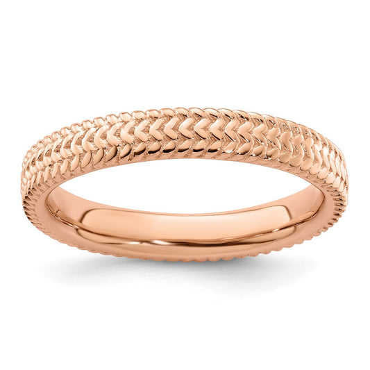 Sterling Silver Stackable Expressions Pink Plated Ring