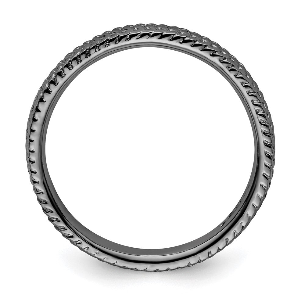 Sterling Silver Stackable Expressions Black Plated Ring