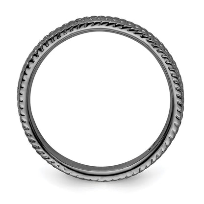 Sterling Silver Stackable Expressions Black Plated Ring
