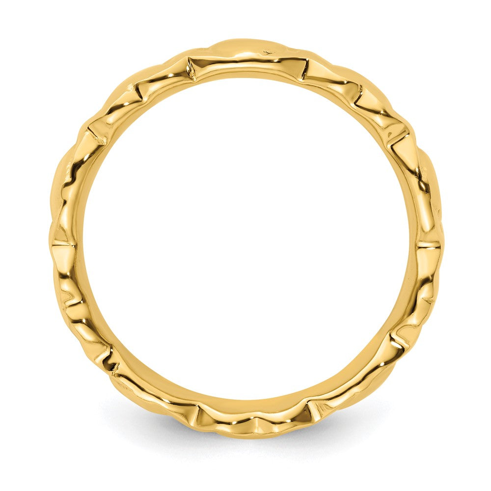 Sterling Silver Stackable Expressions Gold Plated Hearts Ring