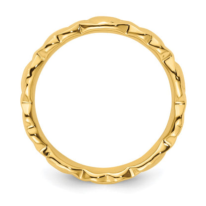 Sterling Silver Stackable Expressions Gold Plated Hearts Ring