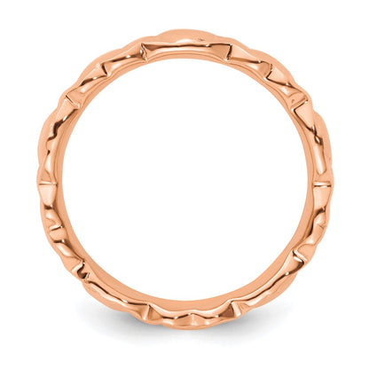 Sterling Silver Stackable Expressions Pink Plated Hearts Ring