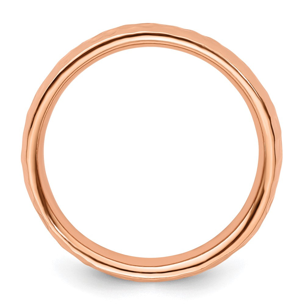 Sterling Silver Stackable Expressions Pink Plated Ring