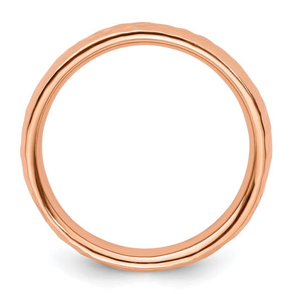 Sterling Silver Stackable Expressions Pink Plated Ring