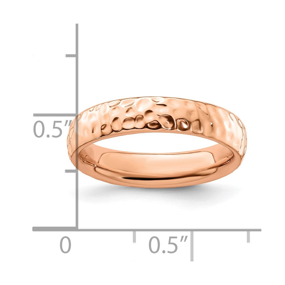 Sterling Silver Stackable Expressions Pink Plated Ring