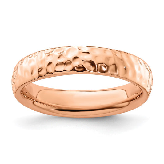 Sterling Silver Stackable Expressions Pink Plated Ring