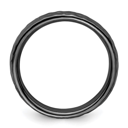 Sterling Silver Stackable Expressions Black Plated Ring