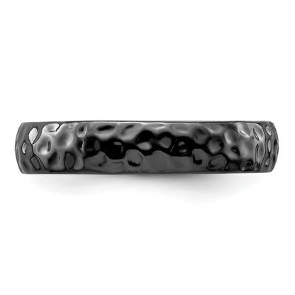 Sterling Silver Stackable Expressions Black Plated Ring