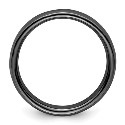 Sterling Silver Stackable Expressions Black Plated Polished Ring