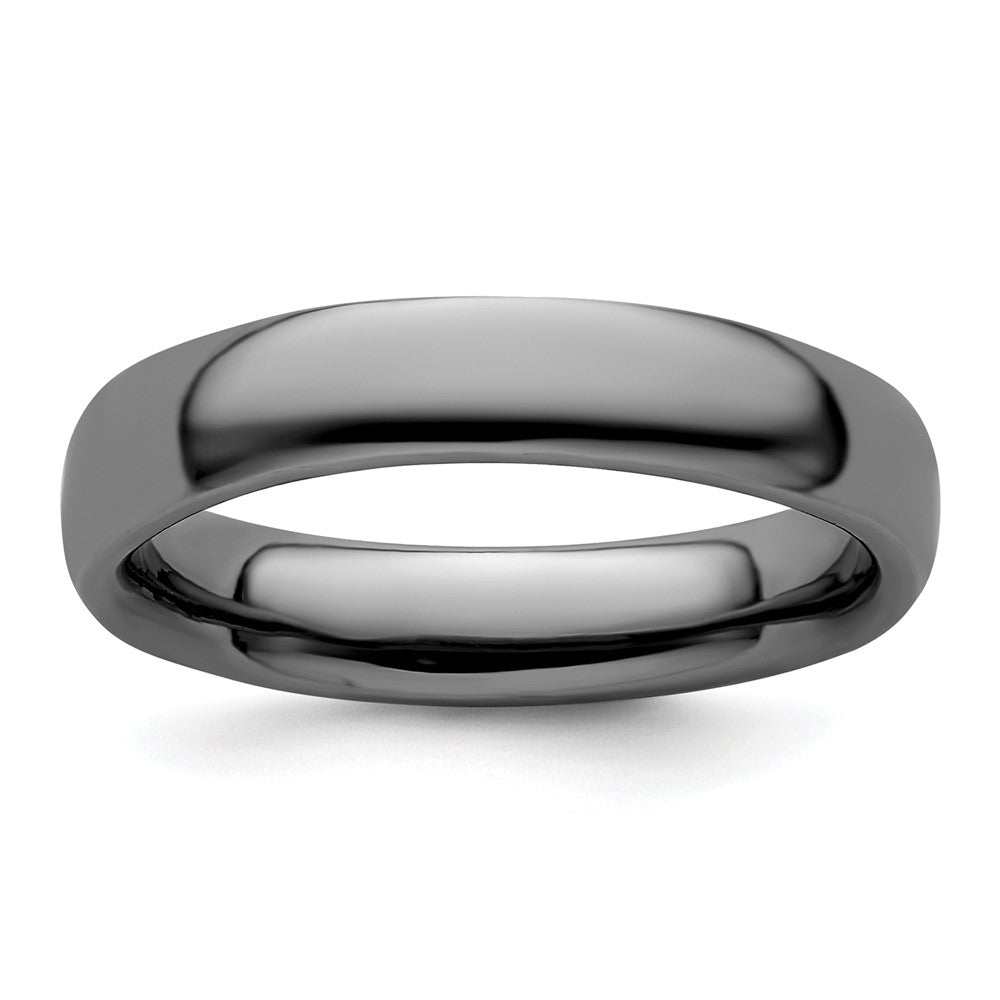Sterling Silver Stackable Expressions Black Plated Polished Ring