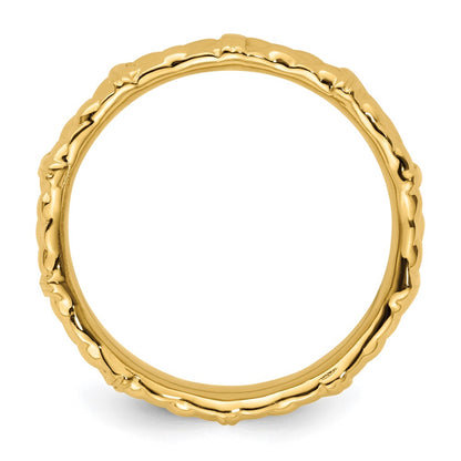 Sterling Silver Stackable Expressions Gold Plated Ring