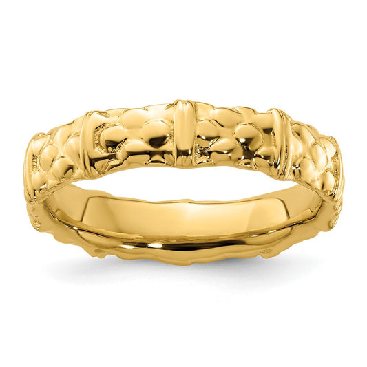 Sterling Silver Stackable Expressions Gold Plated Ring