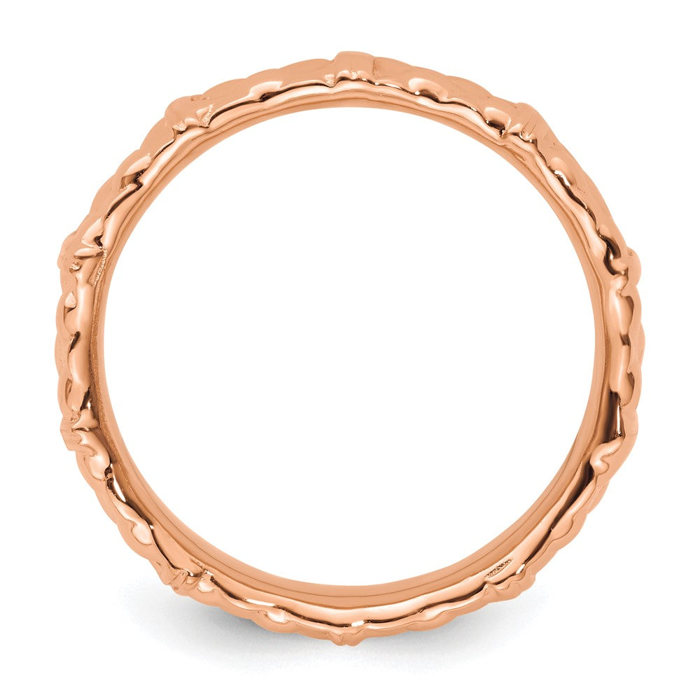 Sterling Silver Stackable Expressions Pink Plated Ring