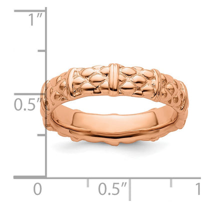 Sterling Silver Stackable Expressions Pink Plated Ring