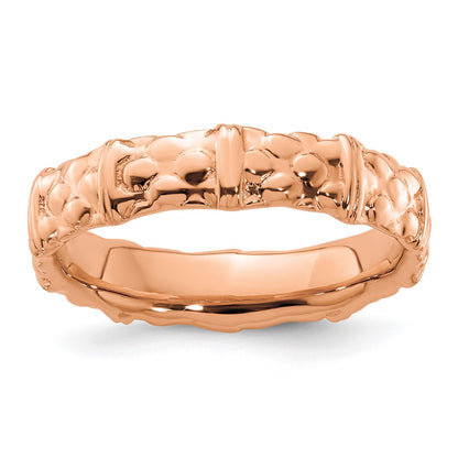 Sterling Silver Stackable Expressions Pink Plated Ring