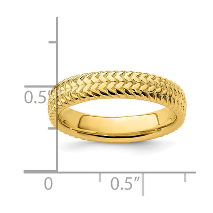 Sterling Silver Stackable Expressions Gold Plated Ring
