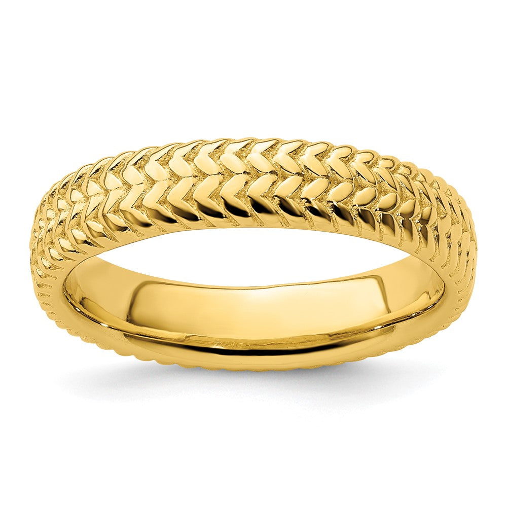 Sterling Silver Stackable Expressions Gold Plated Ring