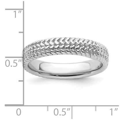 Sterling Silver Stackable Expressions Rhodium Ring