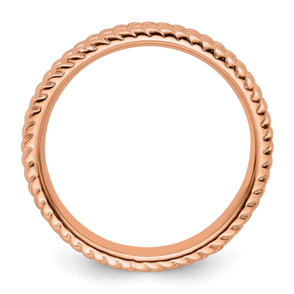 Sterling Silver Stackable Expressions Pink Plated Ring