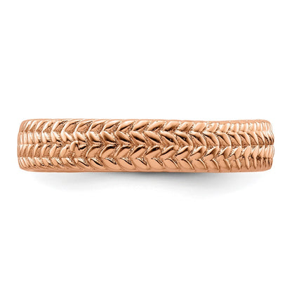 Sterling Silver Stackable Expressions Pink Plated Ring