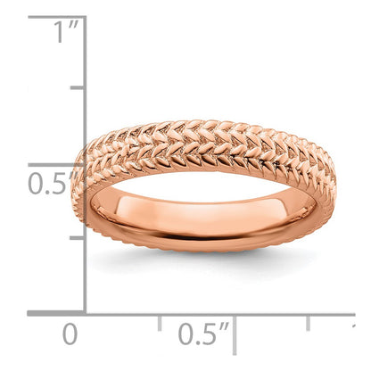 Sterling Silver Stackable Expressions Pink Plated Ring