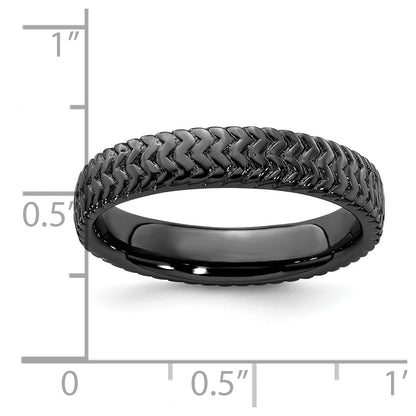 Sterling Silver Stackable Expressions Black Plated Ring