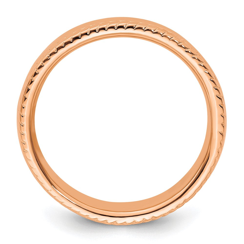 Sterling Silver Stackable Expressions Pink Plated Ring