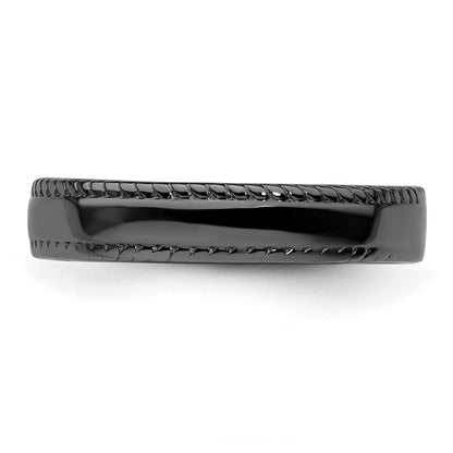 Sterling Silver Stackable Expressions Black Plated Ring