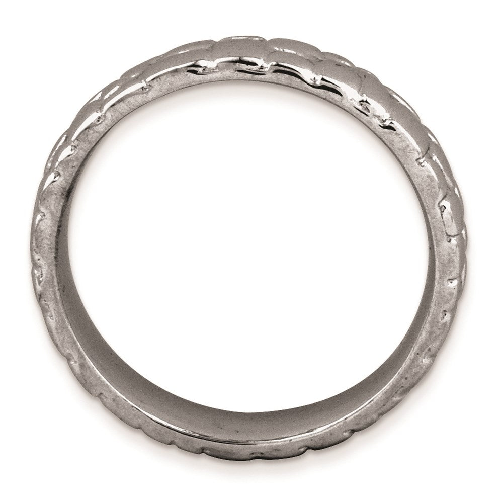 Sterling Silver Stackable Expressions Black Plated Ring