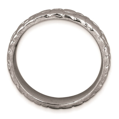 Sterling Silver Stackable Expressions Black Plated Ring