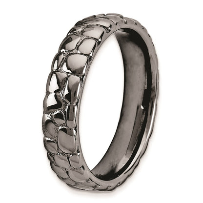Sterling Silver Stackable Expressions Black Plated Ring