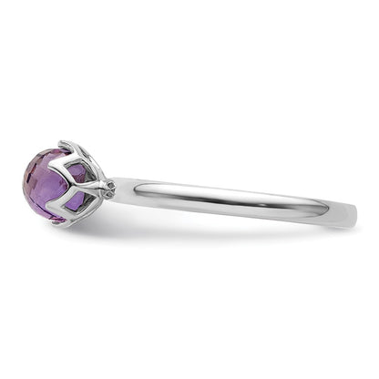 Sterling Silver Stackable Expressions Amethyst Briolette Ring (Size 7 Only)