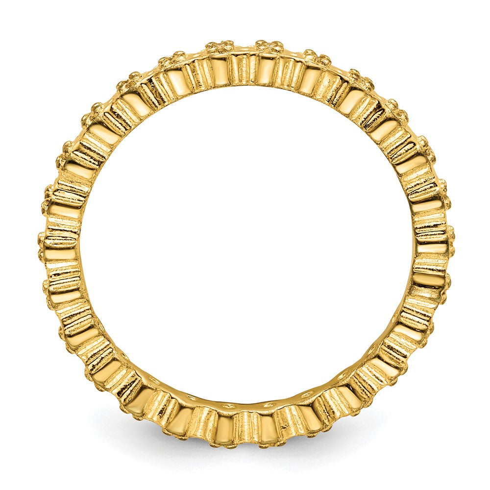 Sterling Silver Stackable Expressions Diamond Gold Plated Ring