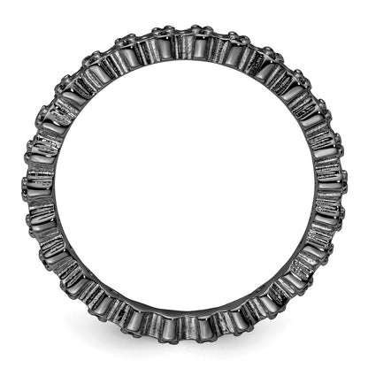 Sterling Silver Stackable Expressions Diamond Black Plated Ring