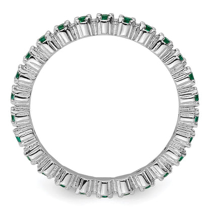Sterling Silver Stackable Expressions Created Emerald Ring