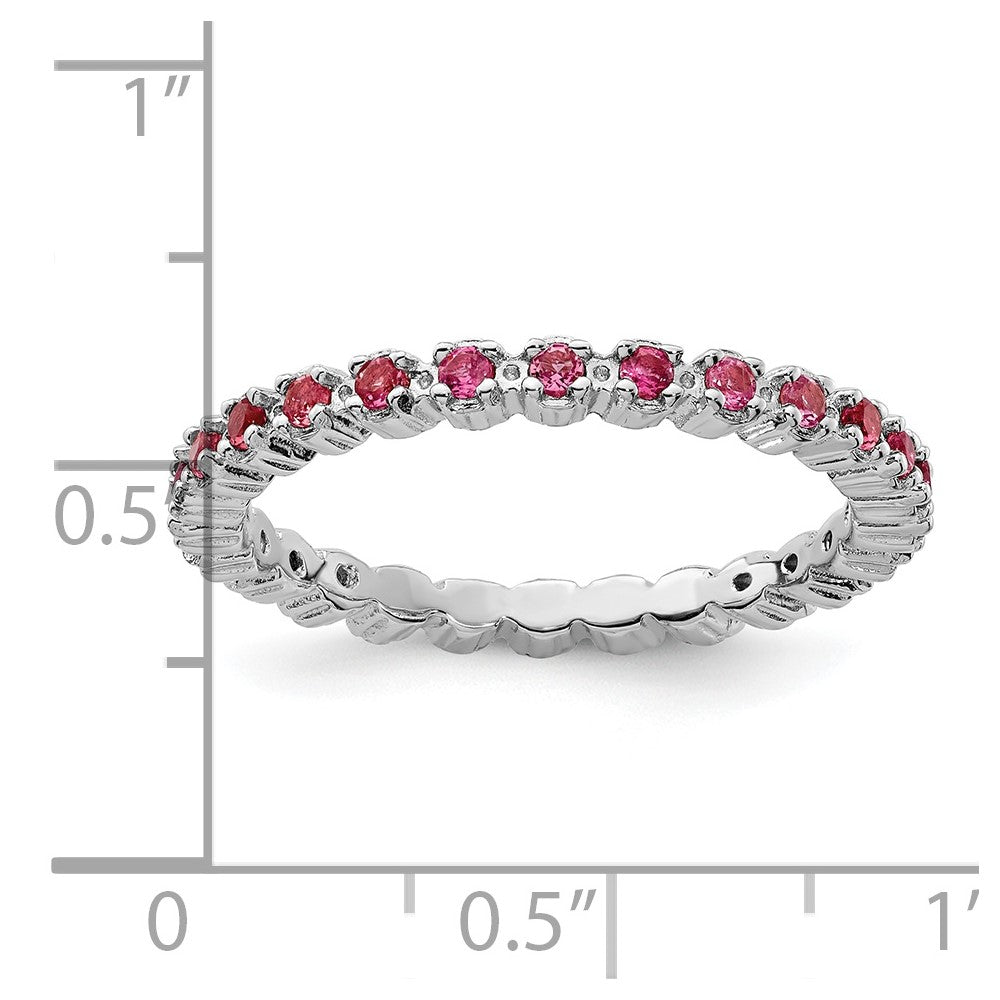 Sterling Silver Stackable Expressions Pink Tourmaline Ring