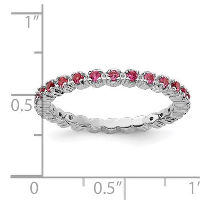 Sterling Silver Stackable Expressions Pink Tourmaline Ring