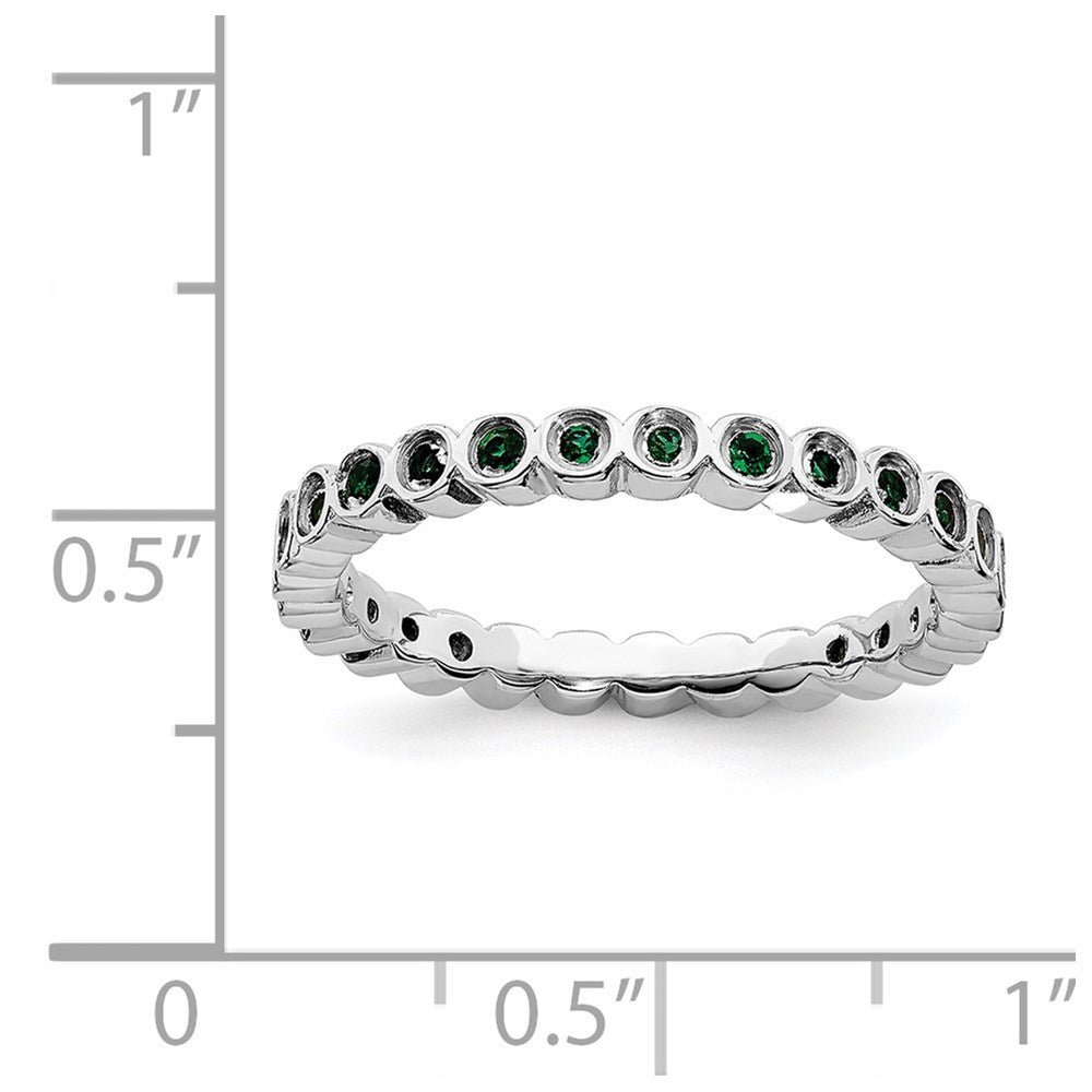 Sterling Silver Stackable Expressions Created Emerald Ring