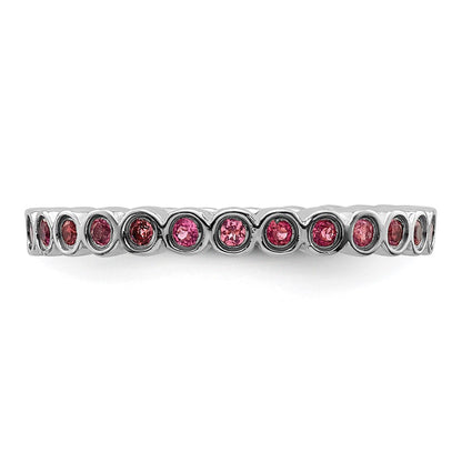 Sterling Silver Stackable Expressions Pink Tourmaline Ring