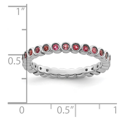 Sterling Silver Stackable Expressions Pink Tourmaline Ring