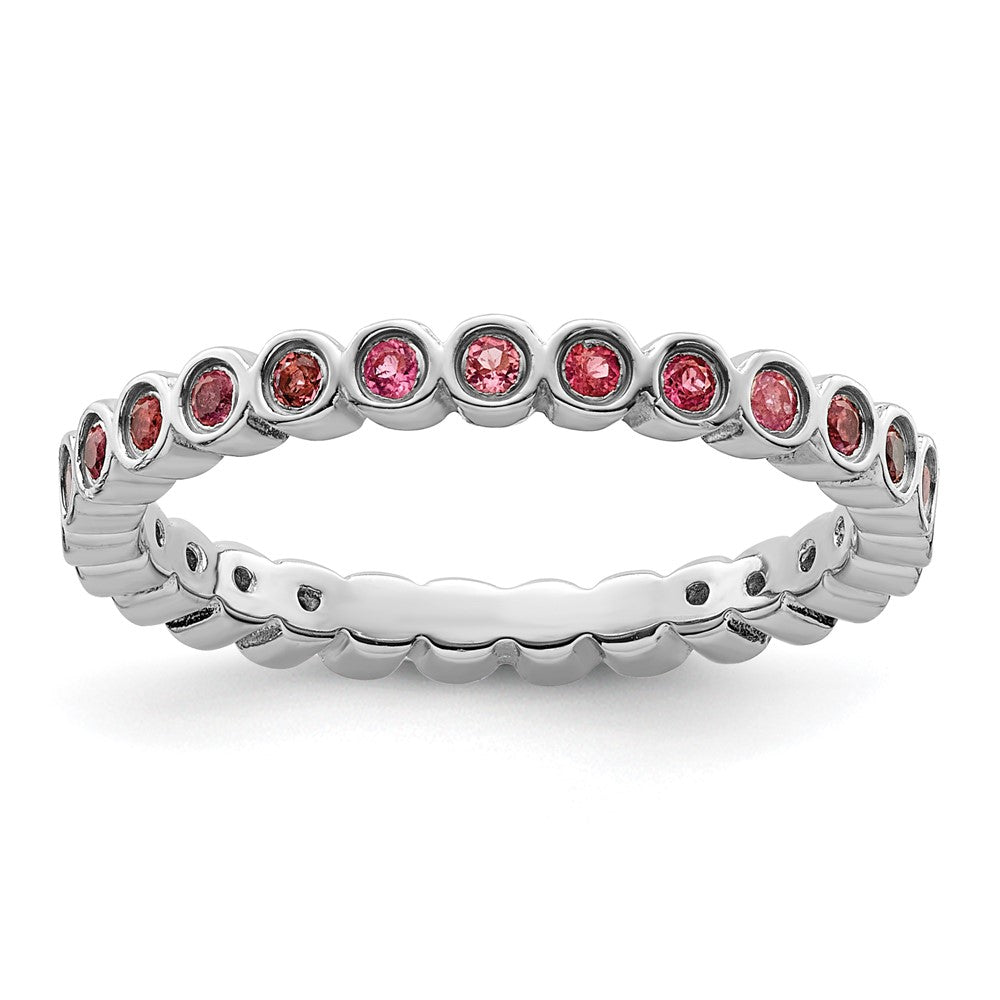 Sterling Silver Stackable Expressions Pink Tourmaline Ring