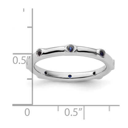 Sterling Silver Stackable Expressions Created Sapphire Ring