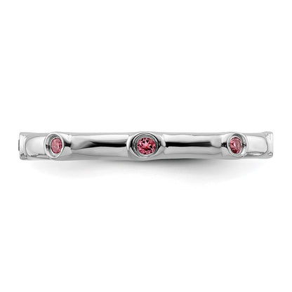 Sterling Silver Stackable Expressions Pink Tourmaline Ring