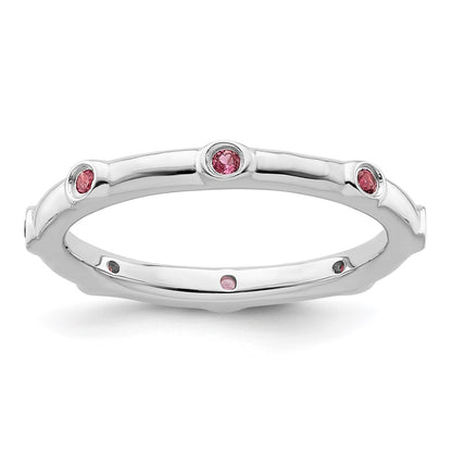Sterling Silver Stackable Expressions Pink Tourmaline Ring