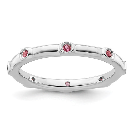 Sterling Silver Stackable Expressions Pink Tourmaline Ring
