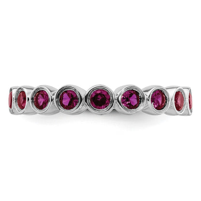 Sterling Silver Stackable Expressions Created Ruby Ring