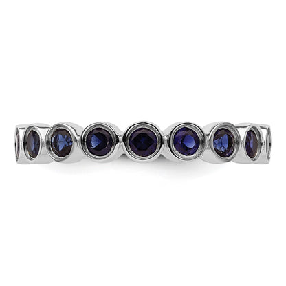 Sterling Silver Stackable Expressions Created Sapphire Ring