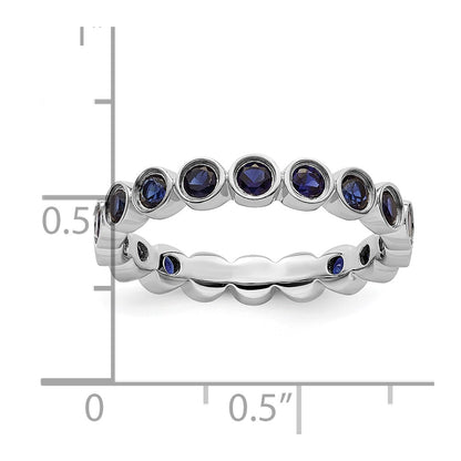 Sterling Silver Stackable Expressions Created Sapphire Ring